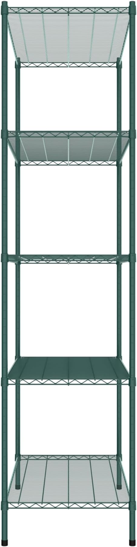 Commercial NSF Listed Green Epoxy Stationary Wire Shelving Kit 24" x 48" x 96", with 5 Shelves Perfect for Warehouse, Walk-in Refrigerator, Freezer, Grocery Store, Restaurant, Dishroom