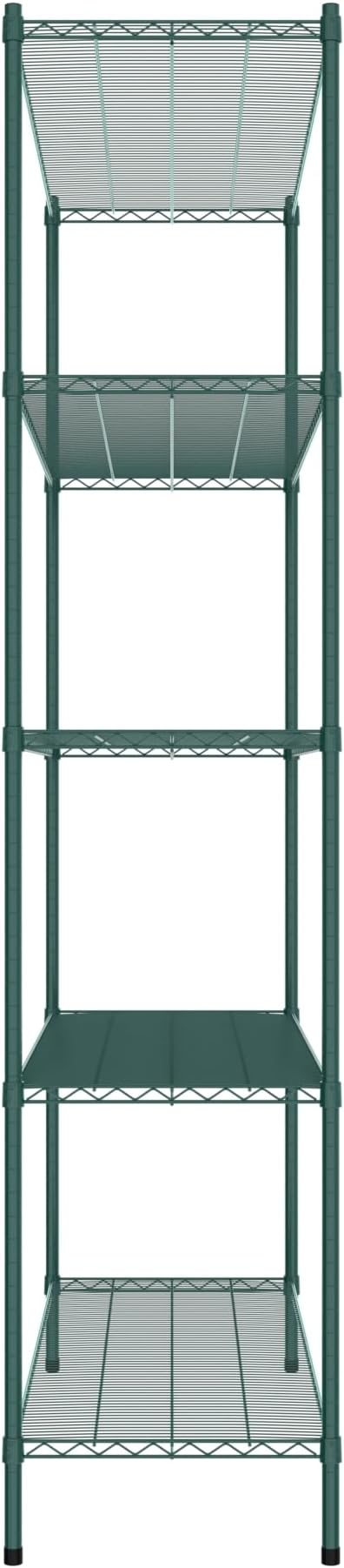 Commercial NSF Listed Green Epoxy Stationary Wire Shelving Kit 21" x 60" x 96", with 5 Shelves Perfect for Warehouse, Walk-in Refrigerator, Freezer, Grocery Store, Restaurant, Dishroom