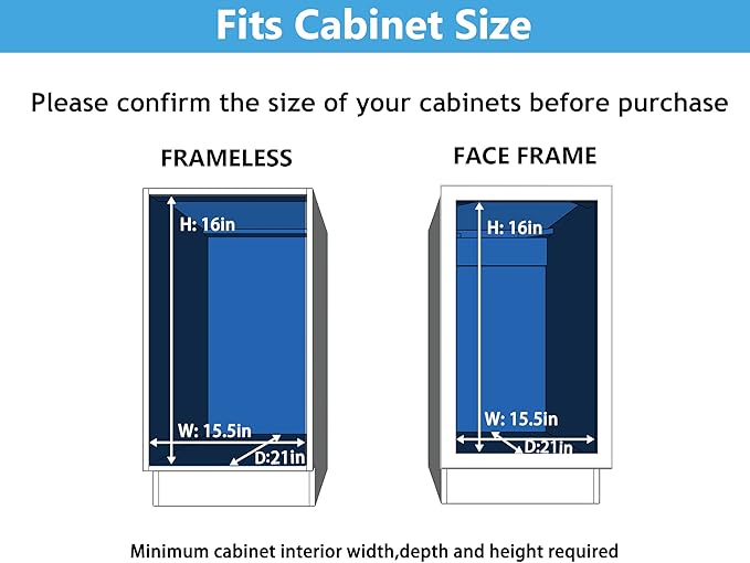 LOVMOR Individual Pull Out Cabinet Organizer, 2 Tier Slide Out Cabinet Drawers, Pots and Pans Organizer and Storage Pantry Shelf for Kitchen (11" W x 18" D)