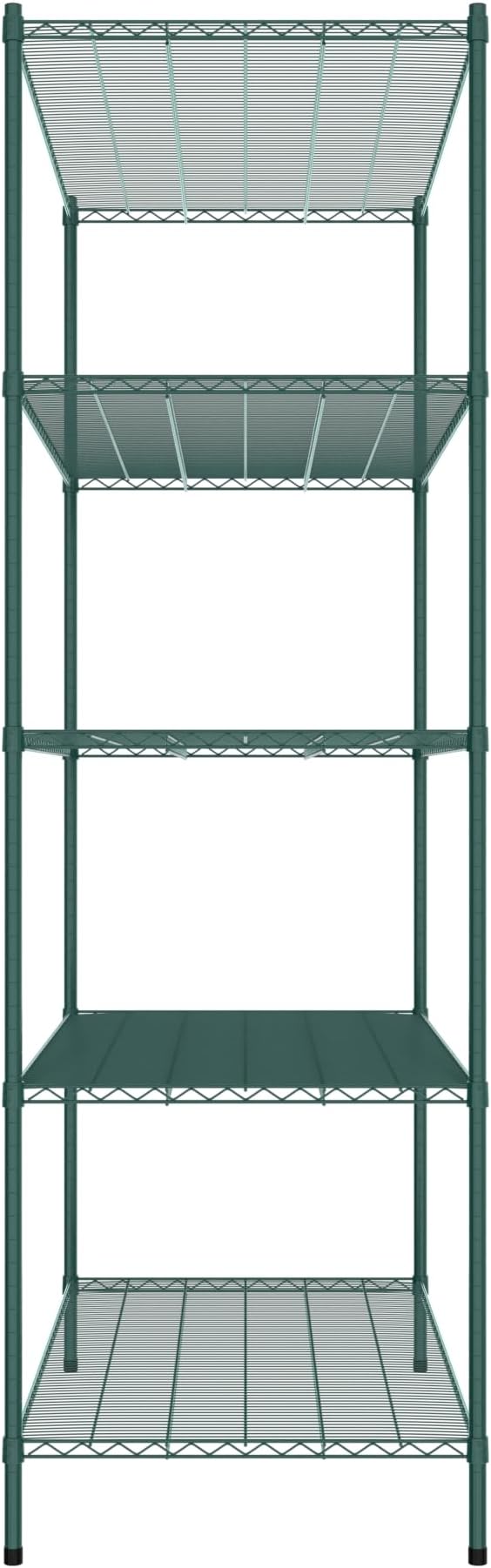 Commercial NSF Listed Green Epoxy Stationary Wire Shelving Kit 30" x 60" x 96", with 5 Shelves Perfect for Warehouse, Walk-in Refrigerator, Freezer, Grocery Store, Restaurant, Dishroom