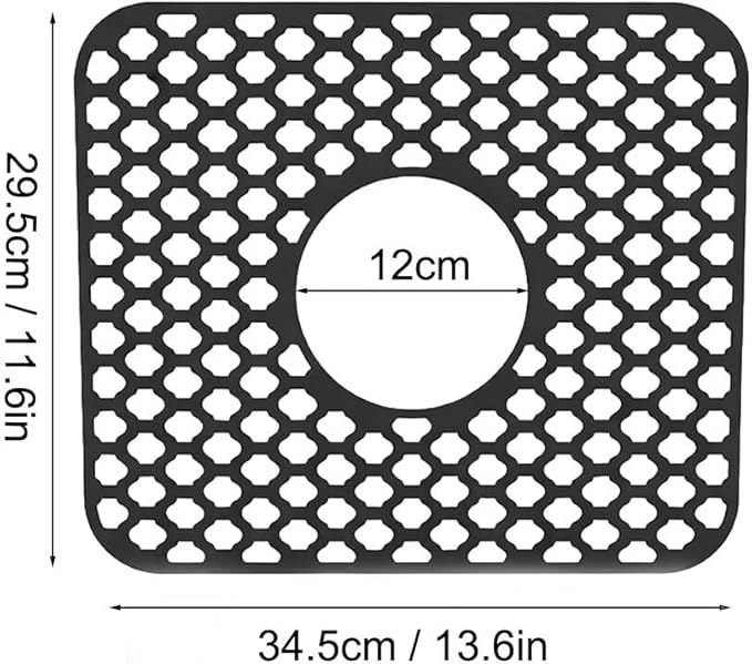 SEEK RARE Kitchen Sink Mat 13.6 x 11.6in Silicone Sink Mat Non Slip Sink Protector for Farmhouse Kitchen Black