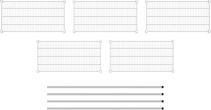 Commercial NSF Listed Chrome Stationary Wire Shelving Kit 18" x 36" x 64", with 5 Shelves Perfect for Warehouse, Walk-in Refrigerator, Freezer, Grocery Store, Restaurant, Dishroom