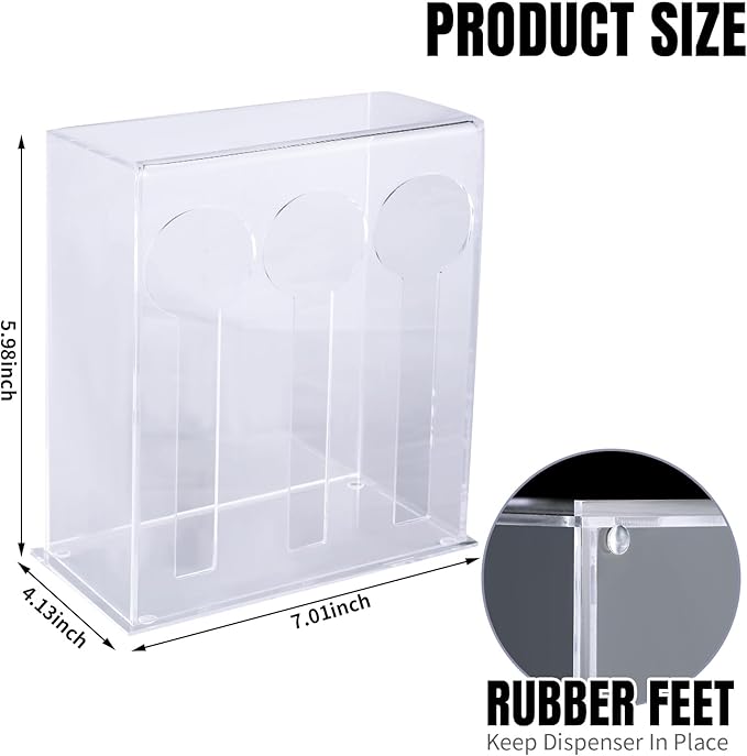 Vesici Plastic Utensil Dispenser Acrylic Utensil Dispenser Silverware Organizer Holder for Kitchen and Restaurant(3 Compartment,Clear)