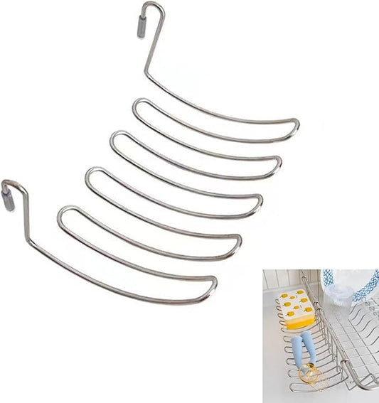 Kitchen Sponge Holder Kitchen Sink Caddy Organizer Attach to Standard Dish Drying Rack Hanging Drip Tray for Zero Scratch Scrub Sponge Dish Brush Set Bottle Brush Dishwashing Block Soap Bar