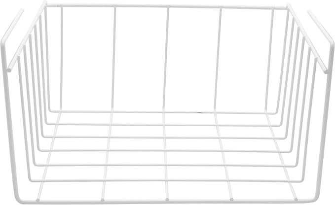 YBM HOME Under Shelf Wire Basket Storage Organizer for Kitchen Pantry - Hanging Storage Cabinet Organizer Rack Adds Extra Storage Space Underside The Shelf (1, Small)