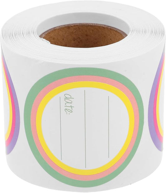 GANAZONO Writable Removable 2-Inch Blank Kitchen Labels for Containers, Waterproof Canning Jar Stickers, Food Storage Tags for Spice Jars and Freezer Use, 500pcs