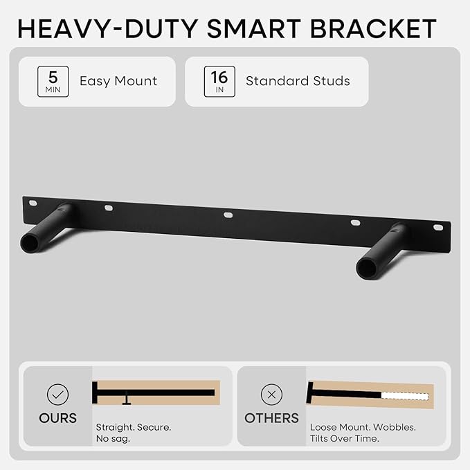 Homeforia Black Floating Shelves 24 inch, High End Solid Real Wood 24inch Bathroom Floating Shelf for Wall Mounted, Black Wooden 24in Floating Shelves, Heavy Duty Bracket, 24 X 6.5 X 1.75 in, Set of 2