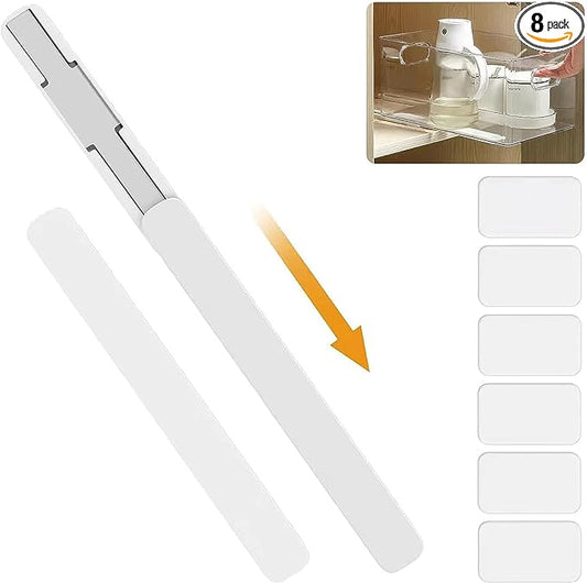 8 PCS Pull Out Rail for Baskets or Bins.Storage and Organization Accessories for Cabinet,Shelves.DIY Drawer Organizers Slides