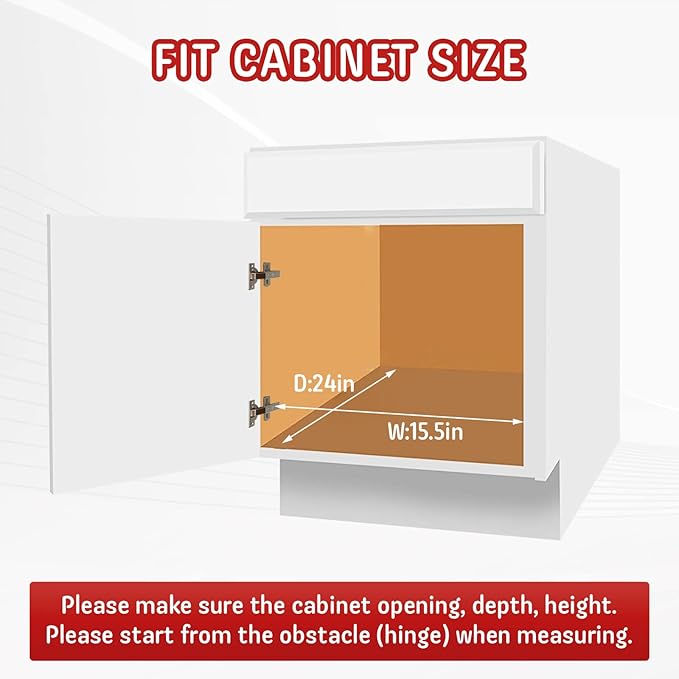 LOVMOR Pull Out Cabinet Organizer and Storage 14" W x 21" D, Slide Out Shelves for Kitchen Cabinets