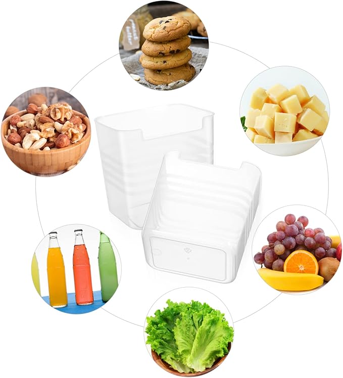 ULTECHNOVO 2pcs Translucent Refrigerator Organizer Bins Vertical Storage Boxes for Fruits Vegetables Spices Space-Saving Storage for Home Kitchen