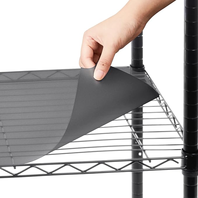 Sliner 8 Pack Wire Shelf Liner Plastic Waterproof Liners for Organizing Metal Rack Shelves, Kitchen Cabinets, Cupboard, Pantry(Gray,18 x 48 Inch)