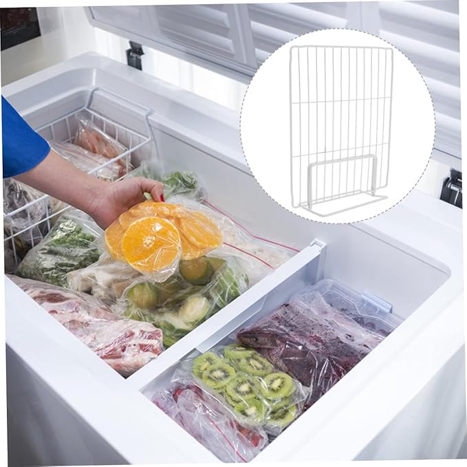 Alipis Refrigerator Divider Organizer Mesh Wire Partition for Freezer and Fridge Shelves Transparent Vertical Storage Rack for Efficient Food Categorization and Easy Access in Home and Supermarket Use