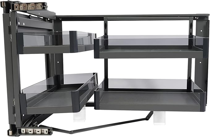 Blind Corner Cabinet 2 Tiers Pull Out Corner Cabinet with 4 Detachable Shelves Left or Right Pull Out Organizer for 14 Inch Opening