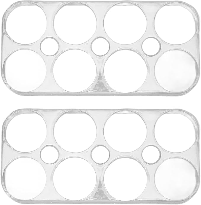 2PCS 8 Grids Egg Holder for Fridge, Clear Egg Container Refrigerator Organizers and Storage Independent Slots for Kitchen Cabinet Refrigerator