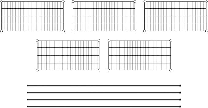 Commercial NSF Listed Black Epoxy Stationary Wire Shelving Kit 18" x 36" x 86", with 5 Shelves Perfect for Warehouse, Walk-in Refrigerator, Freezer, Grocery Store, Restaurant, Dishroom