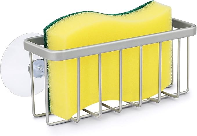 Sponge Holder for Kitchen Sink, Kitchen Sink Sponge Holder,Sink Caddy,Dish Soap Holder （Mat Silver）
