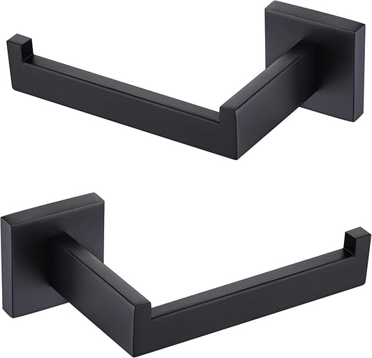 LANC Black Toilet Paper Holder, Bathroom Toilet Paper Roll Holder Wall Mounted, Modern Matte Black TP Holder for Bathroom Kitchen Stainless Steel, Left and Right 2 Pack, A8807MB-LRP2