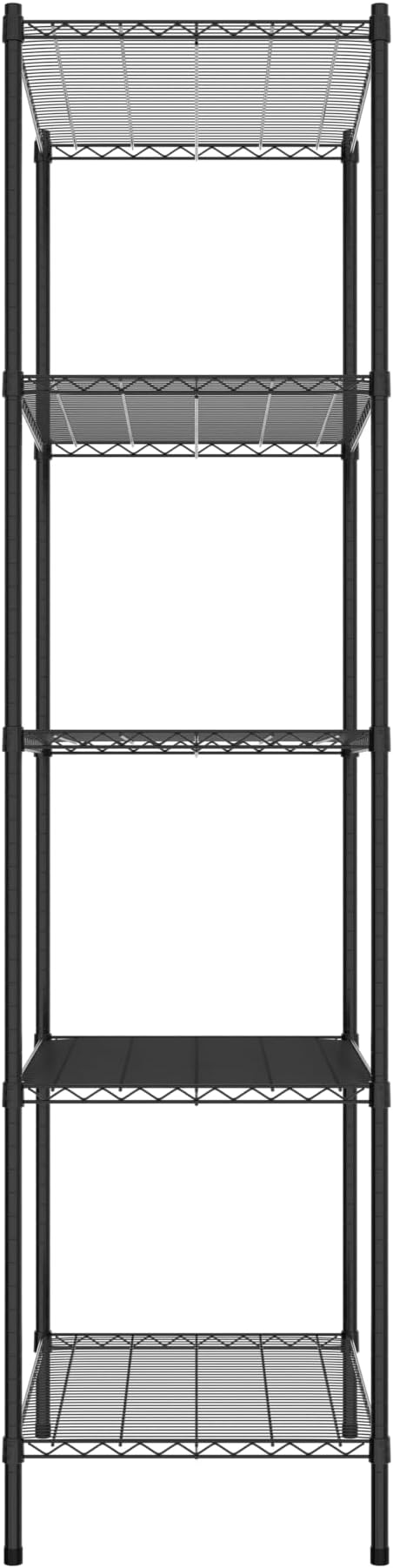Commercial NSF Listed Black Epoxy Stationary Wire Shelving Kit 24" x 36" x 96", with 5 Shelves Perfect for Warehouse, Walk-in Refrigerator, Freezer, Grocery Store, Restaurant, Dishroom