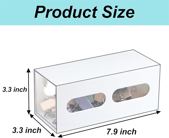 Drawer Organizer Desktop Office Supplies Desk Organizer and Storage Stationary Make Up Jewelry Pen Storage Drawer, Clear Accessories Makeup Organizer Countertop Storage (White, 1 Pack)