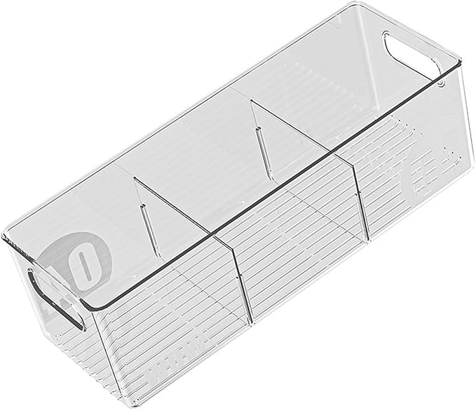 Clear View Refrigerator Organizer, Food Grade Storage Bins For Fridge & Freezer, Space Efficient Kitchen Storage Container