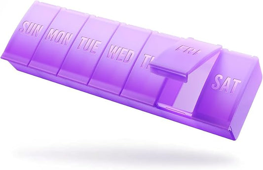 Large Pill Organizer Weekly, Barhon Vitamin Case Box Large Capacity Compartments, 7 Day Pill Containers for Medicine Supplements Fish Oil