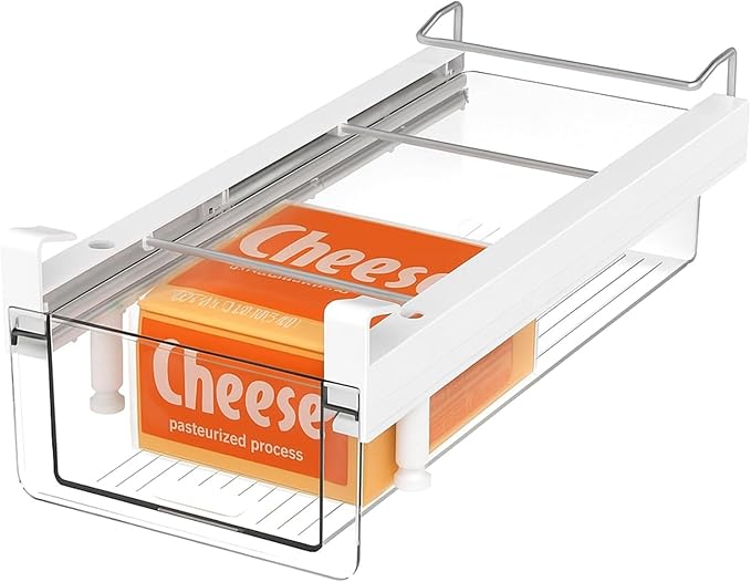 BIINONE Fridge Organizer Drawer, Clear Plastic Fridge Organizer Bins