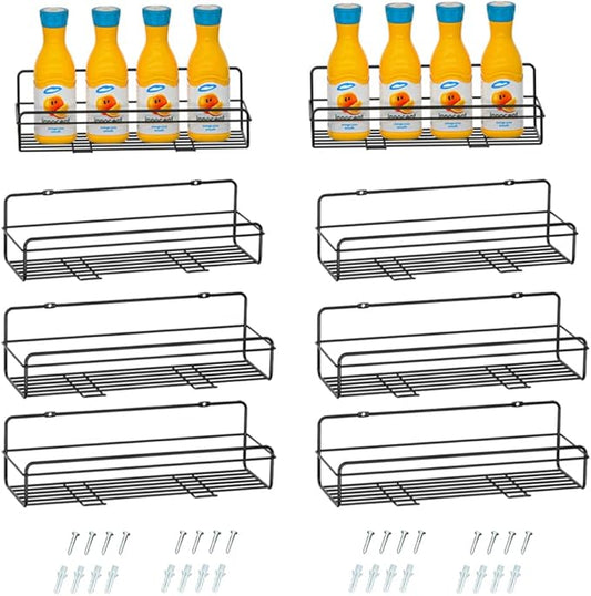 Spice Rack Organizer Hanging Spice Shelf Storage Rack Holder Seasoning Organizer Extra Storage for Kitchen Pantry Cabinet Cupboard Door Wall Mount,8 Packs