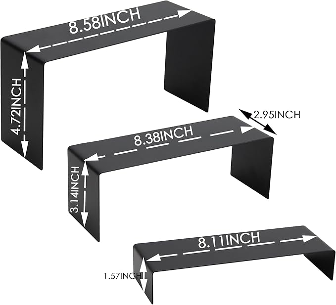 ihomecooker 6 Pc Metal Display Risers Showcase for Shoe Risers Retail Stand Cupcake Stand Dessert Stand (Black)