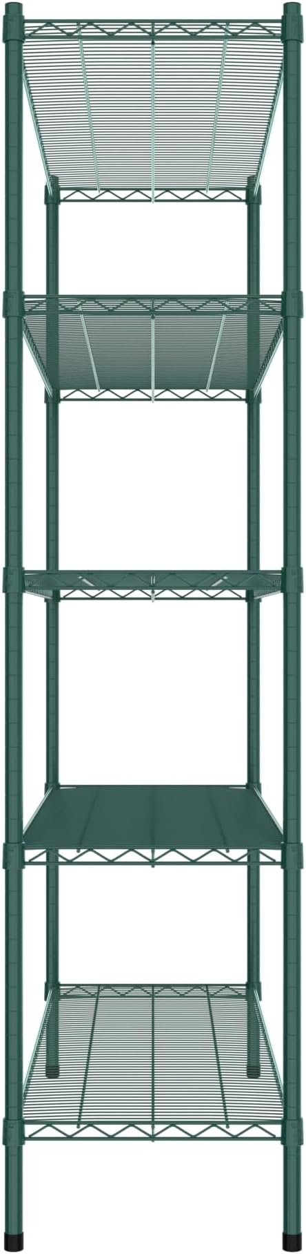 Commercial NSF Listed Green Epoxy Stationary Wire Shelving Kit 18" x 54" x 74", with 5 Shelves Perfect for Warehouse, Walk-in Refrigerator, Freezer, Grocery Store, Restaurant, Dishroom