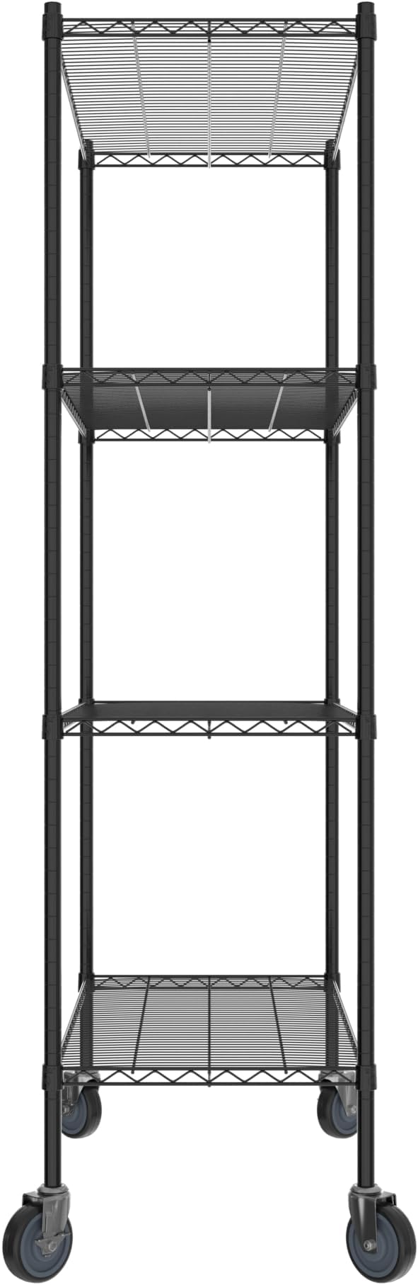 Commercial NSF Listed Black Epoxy Mobile Wire Shelving Kit 21" x 42" x 80", with 4 Shelves Perfect for Warehouse, Walk-in Refrigerator, Freezer, Grocery Store, Restaurant, Dishroom