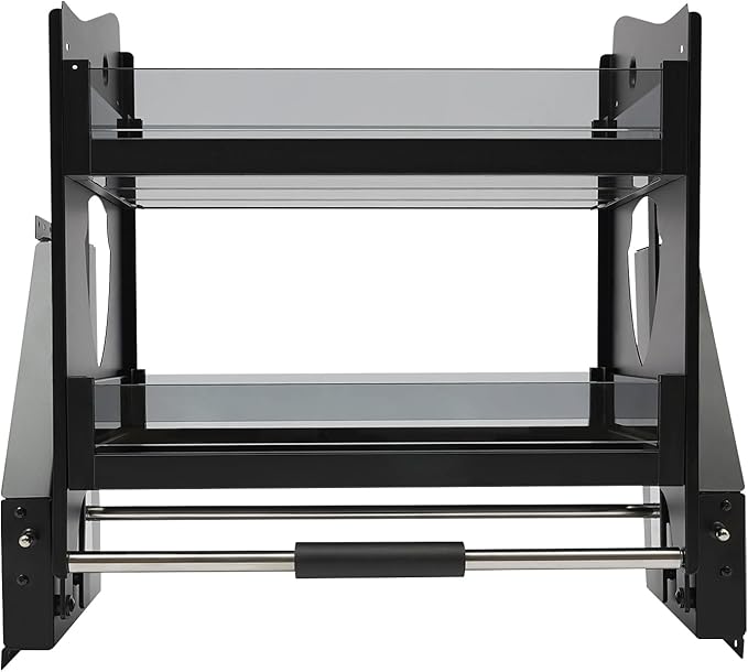 Pull-down Cabinet Organizer 2 Tier, Kitchen Cabinet Organizer Adjustable height, Drop Down Lift Upper Kitchen Spice Rack for Upper Cabinet 22.05x11.02x20.87in 66LBS Load (Pull Down, Style2)