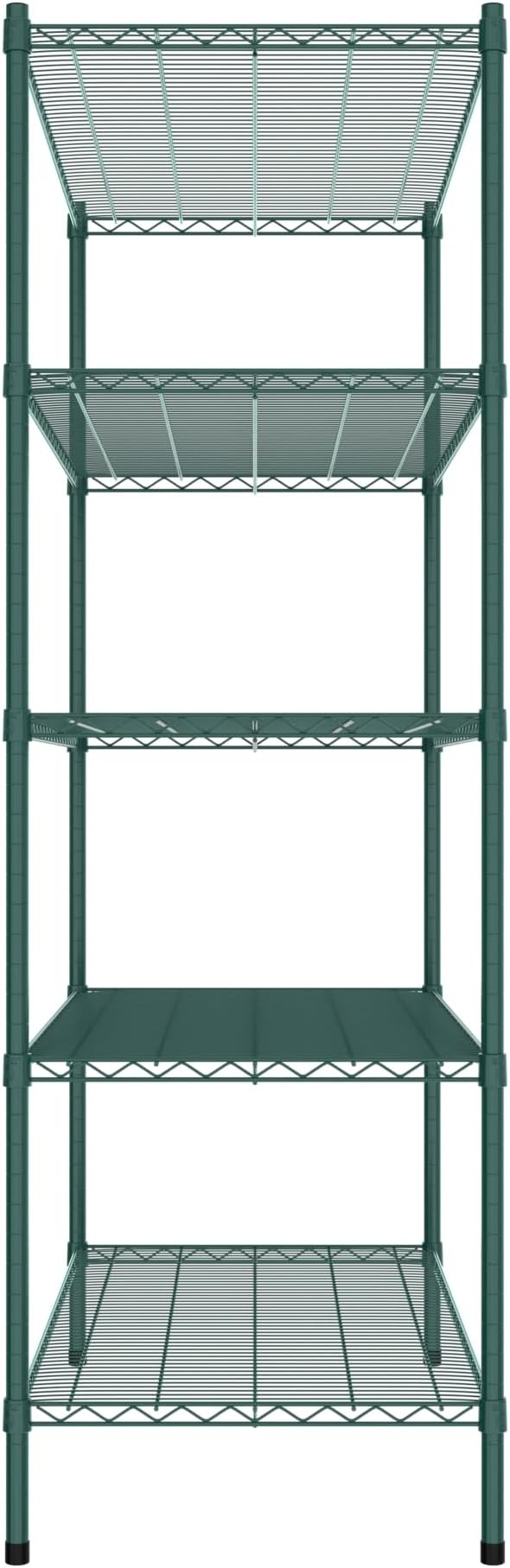 Commercial NSF Listed Green Epoxy Stationary Wire Shelving Kit 24" x 48" x 74", with 5 Shelves Perfect for Warehouse, Walk-in Refrigerator, Freezer, Grocery Store, Restaurant, Dishroom