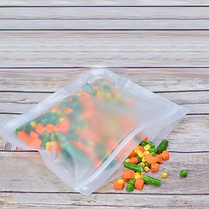 RLAVBL 1/2 Gallon Freezer Bags Reusable Food Storage Bags for Vegetable, Liquid, Snack, Meat, Sandwich, 10.2x7.87 Inch, 10 Pack
