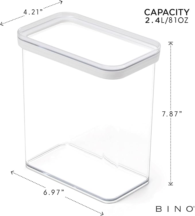 BINO | Food Storage Containers - 2.4L | THE SNAP+COLLECTION | Airtight Storage Containers with Lids | Kitchen & Pantry Organization | Kitchen Containers Airtight