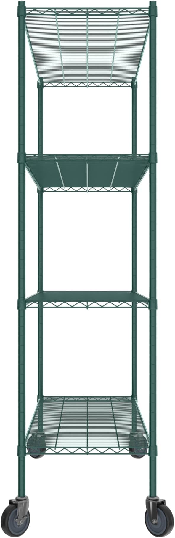 Commercial NSF Listed Green Epoxy Mobile Wire Shelving Kit 21" x 60" x 80", with 4 Shelves Perfect for Warehouse, Walk-in Refrigerator, Freezer, Grocery Store, Restaurant, Dishroom