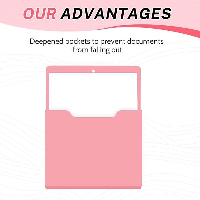 Fuutreo 6 Pcs Magnetic Wall File Organizer Magnetic Wall File Holder Refrigerator Magazine Holder for Mail Letters Paper(Aesthetic Color,12.2 x 9.4 Inch)