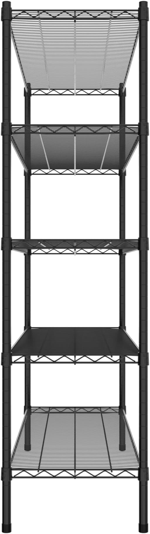 Commercial NSF Listed Black Epoxy Stationary Wire Shelving Kit 18" x 54" x 64", with 5 Shelves Perfect for Warehouse, Walk-in Refrigerator, Freezer, Grocery Store, Restaurant, Dishroom
