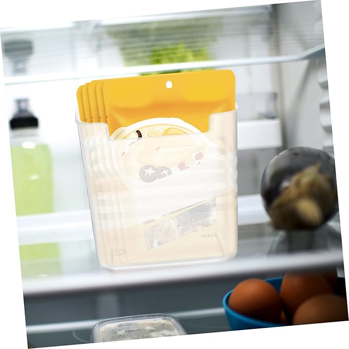 PRETYZOOM 2Pcs Refrigerator Organizer Bins Food-grade Plastic Translucent Fridge Side Door Storage Boxes with Vertical Design for Kitchen Pantry Expansion and Fresh Keeping