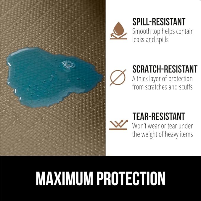 GORILLA GRIP DripGuard Shelf Liner, Non Adhesive Drawer and Kitchen Cabinet Protector, 20x240 Inch, Slip Resistant BPA Free Smooth Surface Plastic Liners for Cabinets, Bathrooms, Closets, Beige