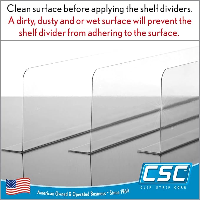 Clear Plastic Shelf Divider 1" H x 17-9/16" L with Adhesive Mount by ClipStrip