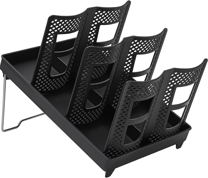 Disposable Paper Cup Holder with 3 Compartments Collapsible Coffee Cup and Lid Dispenser Countertop Storage Organizer for Kitchen Restaurant Breakroom Double Rows