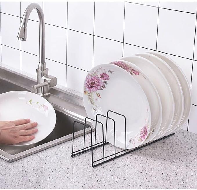 Small Dish Drainer,Stainless Steel Bowl Drying Rack for Kitchen Counter Organizer Storage, Storage Shelf, Black, Silver, DTB-200