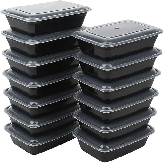 Ruthy's Outlet Square Food Storage W/Lids - Meal Prep Containers - Reusable, Stackable, 24 oz, 15 Pack