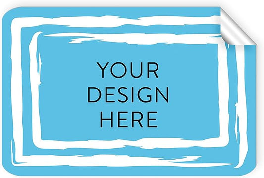 100 Custom Vinyl Stickers - Upload Your own Image, Text, Design, Logo - Personalized Logo Labels for Handmade, Packaging, Bottle, Jars, Candle, Brand Stickers (Blue Swirls, 6x4)