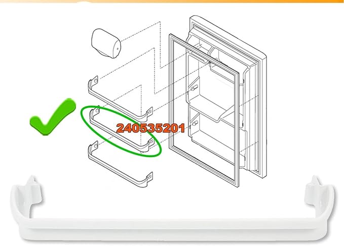 240535201 Door Middle Rack - for Frigidaire Refrigerator Door shelves - Fridge door condiments beverages organizer - Refrigerator door Shelf replacement - Fridge plastic shelves Bin - W 23-1/8 in