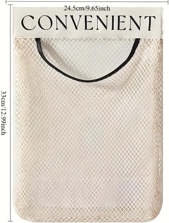 Wall-Mounted Plastic Bag Dispenser – Removable Mesh Holder with Strong Adhesive, Kitchen & Pantry Organizer