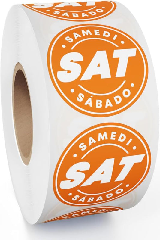 Easy Identification Date Stickers 7,000 Days of The Week Stickers – Saturday 3/4" Days of The Week Food Labels – Day Dots for Food – Restaurant Supplies – Best by Commercial Kitchen Supplies
