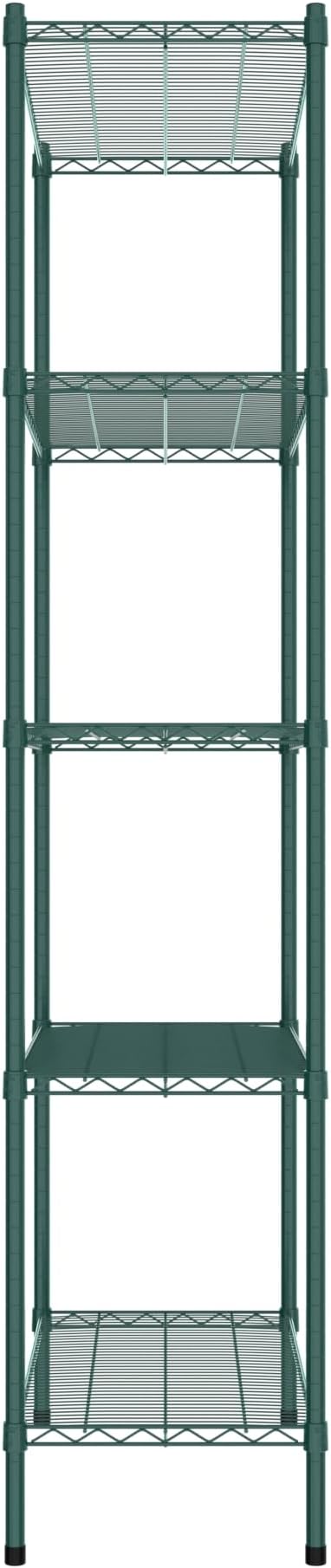Commercial NSF Listed Green Epoxy Stationary Wire Shelving Kit 18" x 36" x 86", with 5 Shelves Perfect for Warehouse, Walk-in Refrigerator, Freezer, Grocery Store, Restaurant, Dishroom