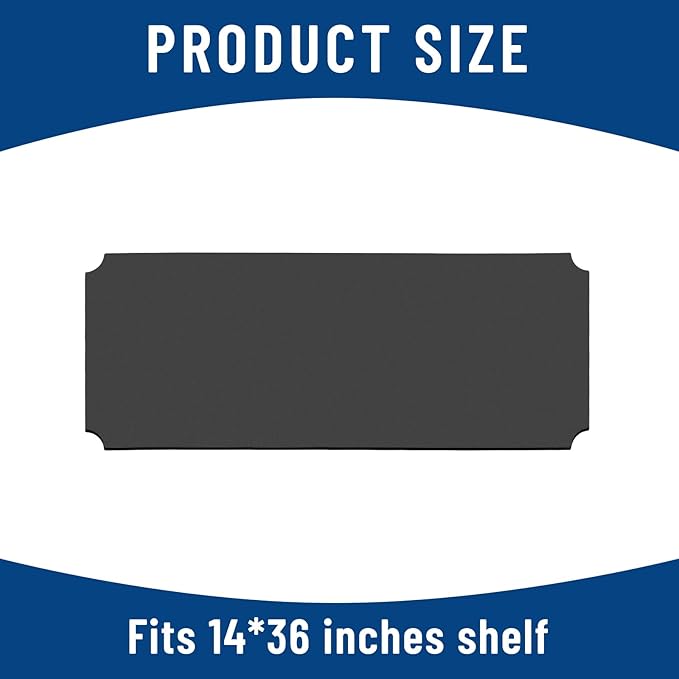 Frienda Set of 10 Wire Shelf Liner 14 x 36 Inch Heavy Duty Shelf Liners Packed Flat for Wire Shelving, Waterproof Non Adhesive Plastic Mat for Metal Rack Kitchen Shelves, Shoe Rack(Gray)