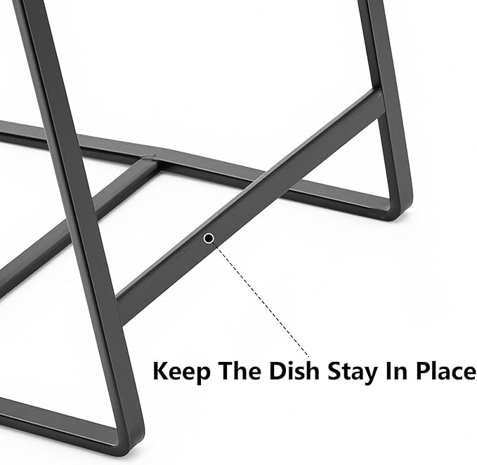 4 Pack Kitchen Plate Organizer for Cabinet, Space Saver Metal Dish Plate Storage Rack Upright Plate Dish Drying Racks Stand for Cupboard and Countertop, 2 Large & 2 Small Black